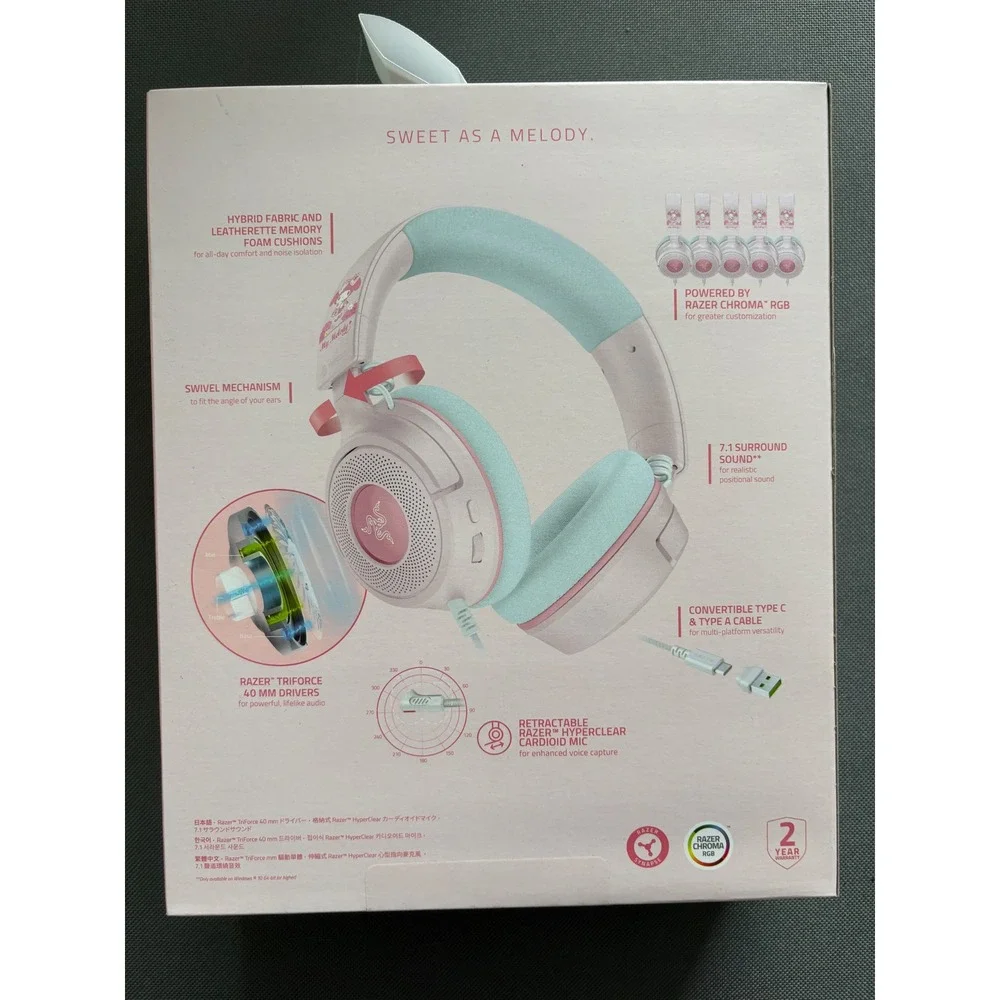 Razer Kraken V4 X My Melody Edition Wired Gaming Headset Pink RZ04-05180500-R3M1